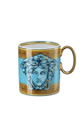 Versace Medusa Amplified Blue Coin Mug With Handle, MPN: 19335-403761-15505, 790955189034