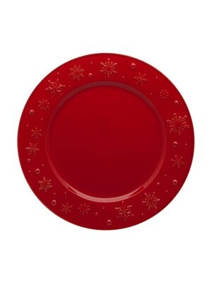 Bordallo Pinheiro Pinheiro Snow Flakes Charger Plate Red 65005180, MPN: 65005180, 5600876071651