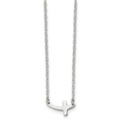 Sideways Cross 18 Inch Necklace Stainless Steel Polished SRN1202-18 by Chisel, MPN: SRN1202-18, 191…