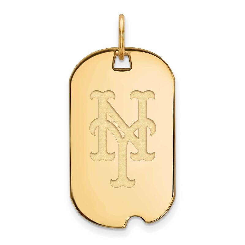 MLB New York Mets Small Dog Tag Gold-plated Sterling Silver GP028MET