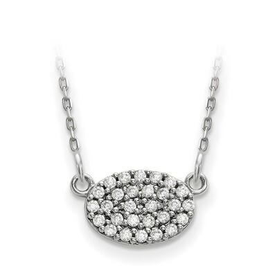 Diamond Cluster Oval Necklace 14k White Gold XP5029WA, MPN: XP5029WA, 191101887307