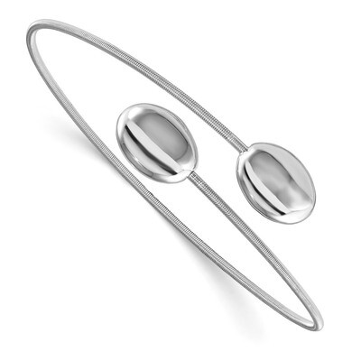 Leslie&#39;s Polished Wire Flexible Bangle Sterling Silver Rhodium-plated HB-QLF1045, MPN: QLF1045, 191…