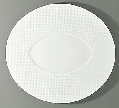 Raynaud Checks Oval Buffet Plate Almond Center, MPN: 0066-10-200032, 3660006608357