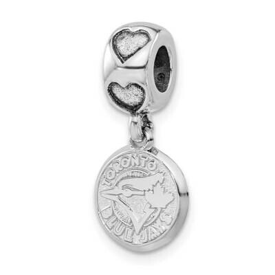 MLB Toronto Blue Jays Heart Bead Charm Sterling Silver BLU015BD2-SS, MPN: BLU015BD2-SS, 634401965561