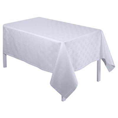 Le Jacquard Francais Anneaux White Tablecloth Square 67 X 98 Inch 22540, MPN: 22540, 3660269225407