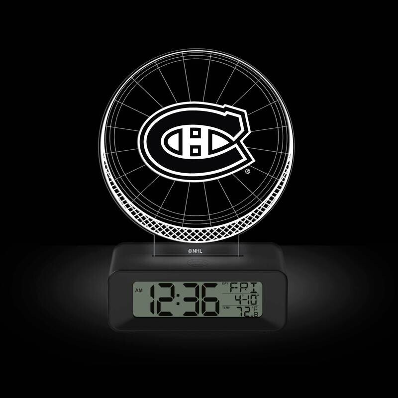 Game Time Montreal Canadiens LED 3D Illusion Alarm Clock GM25318-MON