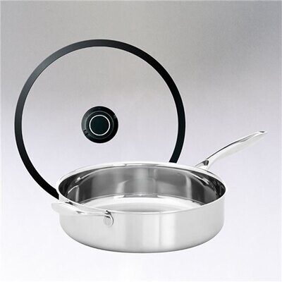 Frieling Black Cube Stainless Saute Pan with Lid 11&quot; 4.5 Qt. BCSS728