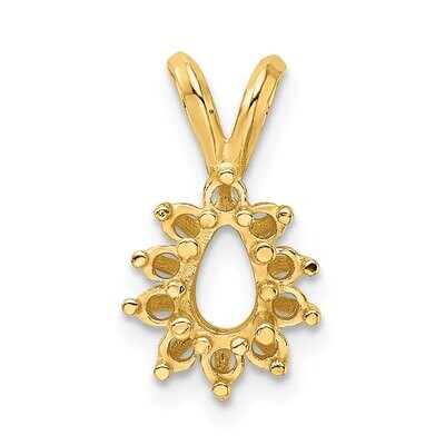 Pear Cluster 6 x 4mm Pendant Setting 14k Yellow Gold YG996, MPN: YG996,