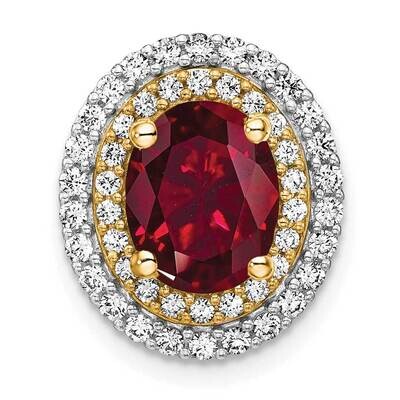 Created Ruby Pendant 14k Two-tone Gold Lab Grown Diamond PM7500-CRU-050-WYLG, MPN: PM7500-CRU-050-W…