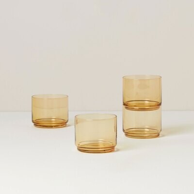 Lenox Tuscany Classics Stackable Glasses Short Set of 4 Amber 894252, MPN: 894252, 194372023122