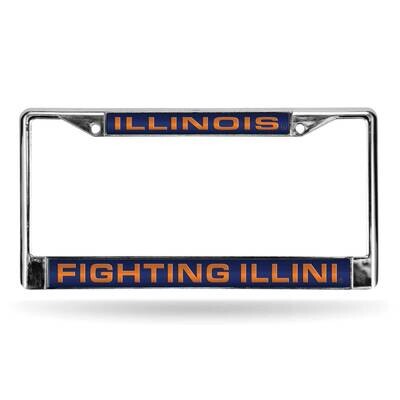 Collegiate U of Illinois Blue Laser Chrome Car License Plate Frame GC6988, MPN: GC6988, 94746403843
