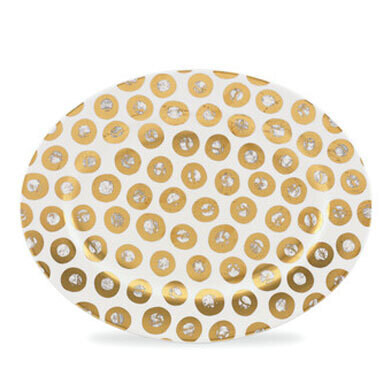 Michael Wainwright Tempio Luna Gold 13.5 Inch Oval Platter, MPN: 844846, 878686013146