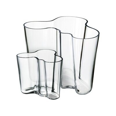 iittala Aalto Vase Set of 2 6.25 Inch &amp; 3.75 Inch Clear, MPN: 1008572, 6411929505165