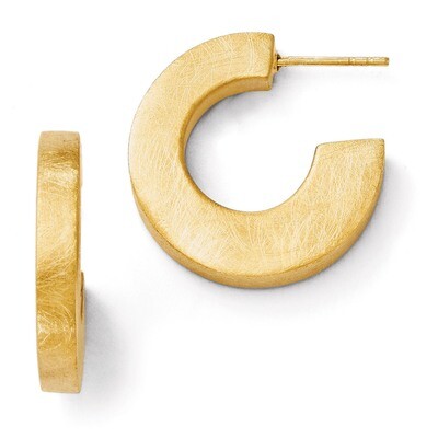 Leslie&#39;s Gold-plated Scratch Finish Hoop Earrings - Sterling Silver HB-QLE217, MPN: QLE217, 8867749…