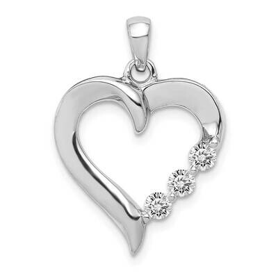 Three Stone 1/4Ct. Diamond Heart Pendant 14k White Gold PM4846-025-WA, MPN: PM4846-025-WA, 81805001…