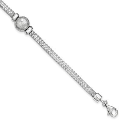 Polished Crystal Bracelet Sterling Silver QG3851-7.5