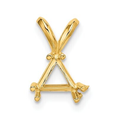 Triangle Twin Prong Wire 3.5mm Pendant Setting 14k Yellow Gold YG1452, MPN: YG1452,