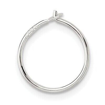 12.0mm Diameter Wire Hoops Sterling Silver SS3063, MPN: SS3063,