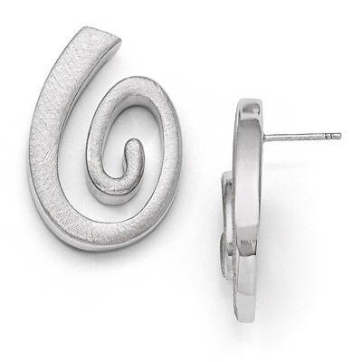 Leslie&#39;s Polished &amp; Scratch Finish Post Dangle Earrings - Sterling Silver HB-QLE388, MPN: QLE388, 8…