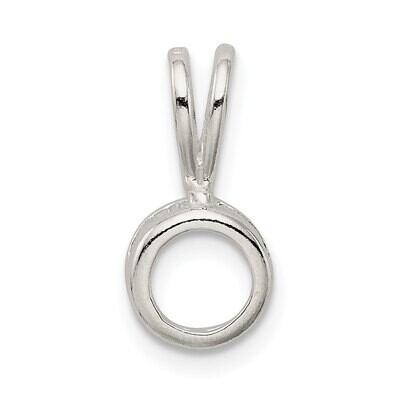 Round 3.0mm Back Set Fixed Bail Pendant Setting Sterling Silver SS3232, MPN: SS3232,