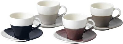 Royal Doulton Coffee Studio Espresso Cup &amp; Saucer 3.7 Oz Set of 4 Mixed Colors, MPN: 40032925, 7015…