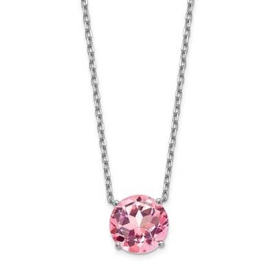 Light Pink Swarovski with 2 inch Extender Necklace Sterling Silver Rhodium-plated QG5529-16.5, MPN:…