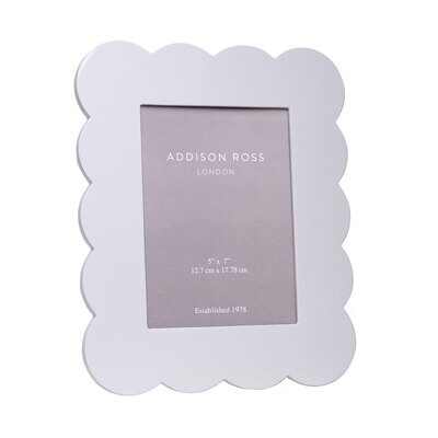 Addison Ross White Scalloped Lacquer Photo Frame 5 x 7 Inch Lacquer FR11000, MPN: FR11000, UPC/EAN:…