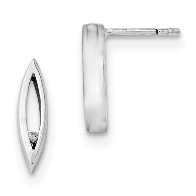 .02Ct. Diamond Earrings Sterling Silver QW196, MPN: QW196, 883957315294