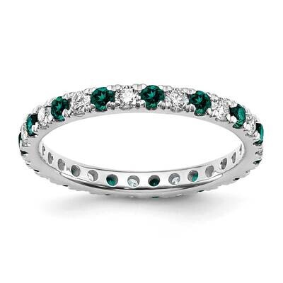 Si1/Si2 G H I &amp; Created Alexandrite Eternity Band 14k White Gold Lab Grown Diamond ET0049-CAX-050-5…