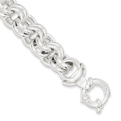 8 Inch Link Bracelet Sterling Silver Fancy QG1558-8, MPN: QG1558-8, 883957947822