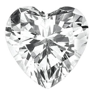 Cubic Zirconia White 5mm Heart Faceted AAA Quality CZ-0500-HTF-WH-AAA, MPN: CZ-HTF-WH-AAA,