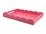 Addison Ross Pink Scalloped Edge Tray 17 x 13 Inch Lacquer TR3505, MPN: TR3505, UPC/EAN: 5024043193…