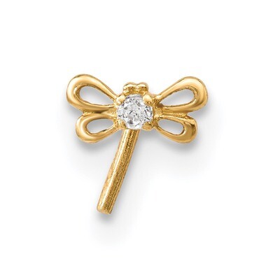CZ Diamond Butterfly Nose Stud 14k Gold BD121, MPN: BD121, 883957941547