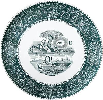 Gien Les Depareillees Large Wall Platter Rebus 1841CF0203, MPN: 1841CF0203, 840769079097