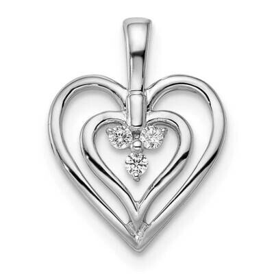 Heart Diamond Pendant 14k White Gold Polished PM8490-006-WA, MPN: PM8490-006-WA,