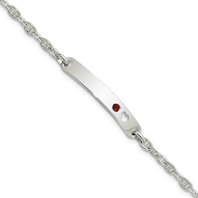 Id with Red CZ Diamond Heart Bracelet Sterling Silver Polished QID224-7.5, MPN: QID224-7.5, 1969041…