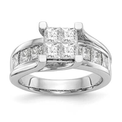 Complete Diamond Cluster Engagement Ring 14k White Gold RM2382E-200-WAA, MPN: RM2382E-200-WAA,
