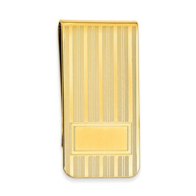 Kelly Waters Money Clip with Lines and Bottom Rectangle Gold-plated KW725, MPN: KW725, 191101055102
