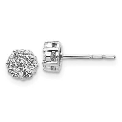 Cluster Earrings 14k White Gold Diamond EM5456-050-WA, MPN: EM5456-050-WA, 883957273082