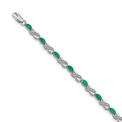 Emerald Figure 8 Bracelet 14k White Gold Diamond BM4485-EM-015-WA, MPN: BM4485-EM-015-WA, 883957978…