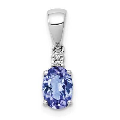 Oval .75 Tanzanite &amp; Diamond Pendant 14k White Gold PM5229-TZ-003-WA, MPN: PM5229-TZ-003-WA, 883957…