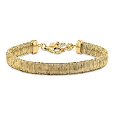 Sterling Silver wrapped wire bracelet 7.5 + 1 Extender-YELLOW BR/023-Y