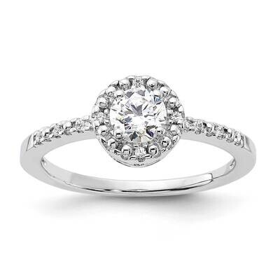 Sterling Silver Rhodium-plated Diamonore Circle Halo Ring RLS6460/DAWT-SSA-7