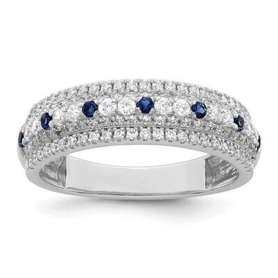 Blue Sapphire and Diamond Ring 14k White Gold Polished RM8451-SA-068-WA, MPN: RM8451-SA-068-WA,