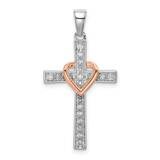 Si1/Si2, G H I, Heart Cross Pendant 14k Gold Lab Grown Diamond PM5987-012-WRLG, MPN: PM5987-012-WRL…