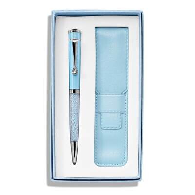 Light Blue Crystal Filled Ballpoint Pen with Matching Pouch Set JBP111LB, MPN: JBP111LB, 8839579586…