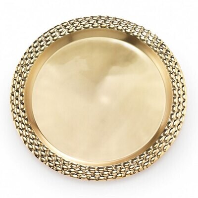 Mary Jurek Helios Brass Round Serving Tray 17&quot; D BHL002.1, MPN: BHL002.1, 817658014699