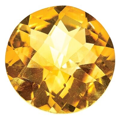 Citrine 9mm Round Checkerboard AA Quality Gemstone CI-0900-RDX-AA, MPN: CI-0900-RDX-AA,