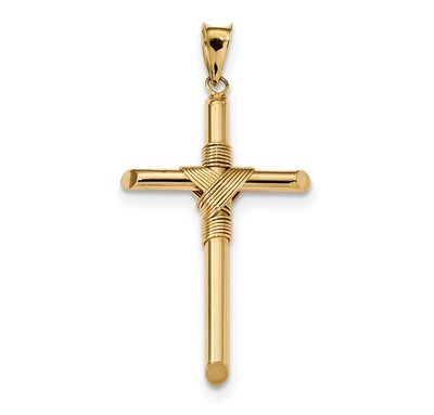 Tube Cross Pendant 14k Gold Polished K6188, MPN: K6188, 883957954844