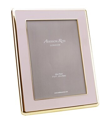 Addison Ross Wide Curved Enamel Picture Frame Pale Pink &amp; Gold 8 x 10 Inch Gold-plated FR6520, MPN:…